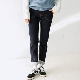 Envy Look Stitched Straight-Cut Jeans