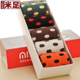 Meow Meow Set of 5: Dotted Socks