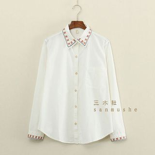 Mushi Embroidered Collar Shirt