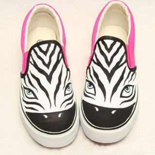 HVBAO Zebra Print Slip-Ons