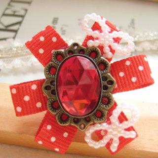 Fit-to-Kill Hand made Elegant pink diamond with red spot cotton ring