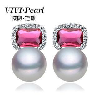 ViVi Pearl Freshwater Pearl Sterling Silver Embellished Earrings