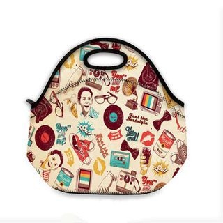 Quinto Sticker Pattern Portable Lunch Bag