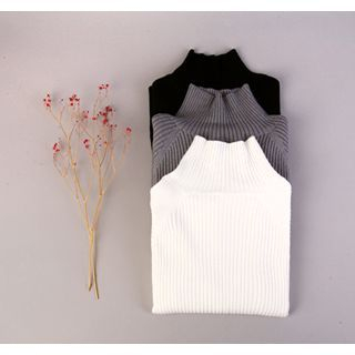 ssongbyssong Mock-Neck Ribbed Top