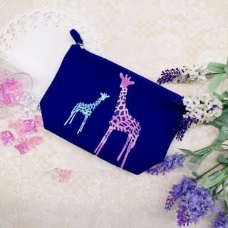 as it is Small Makeup Bag - Giraffe Blue - One Size
