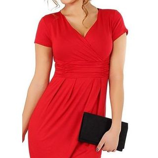 Forest Of Darama Short-Sleeve Wrap-Front Dress