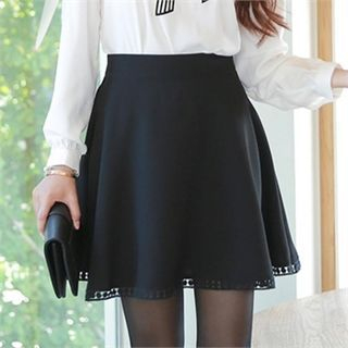 mimi & didi Lace-Trim A-Line Mini Skirt