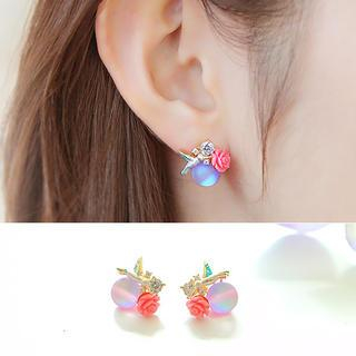 soo n soo Flower & Bird Earrings