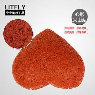 Litfly Natural Konjac Sponge (Volcanic Mud) (Heart) 1 pc