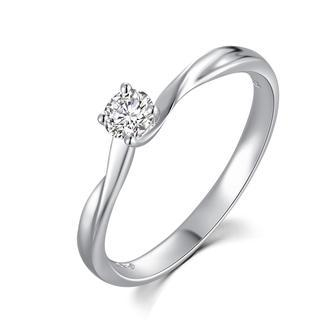 MaBelle 18K/750 White Gold Diamond Solitaire Women Ring