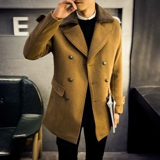 LC Homme Notched-Lapel Double-Breasted Coat