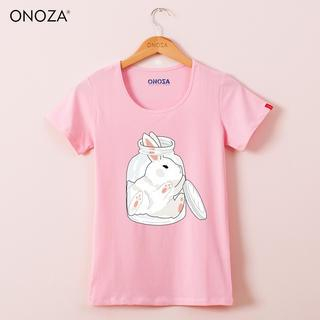Onoza Short-Sleeve Rabbit-Print T-Shirt