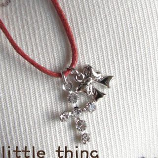 MyLittleThing Silver Cross Ribbon Short Necklace