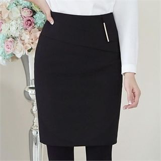 ode' Wrap-Front Mini Pencil Skirt