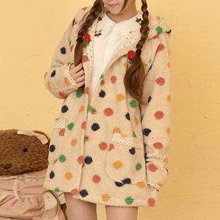 Moriville Hooded Fleece Dot Jacket