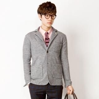 Single-Breasted Knit Blazer