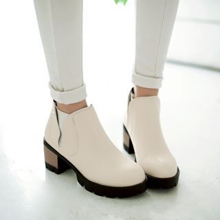 Pretty in Boots Block Heel Ankle Boots