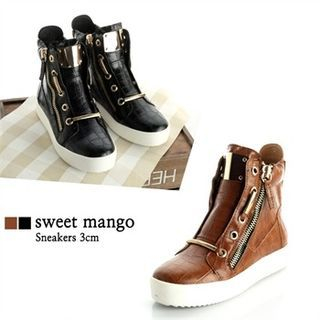 SWEET MANGO Metallic Platform Sneakers