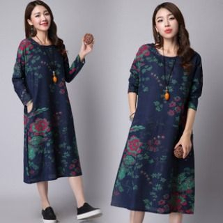 Splashmix Long-Sleeve Floral Midi Dress