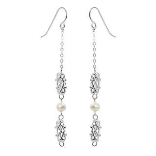 Keleo Silver fresh water pearls earrings