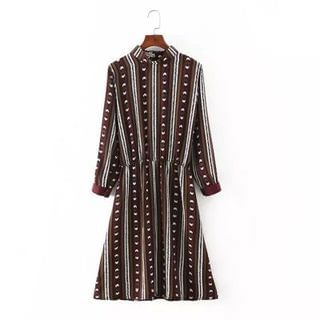 TOJI Long-Sleeve Printed Chiffon Dress