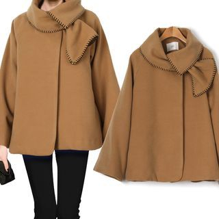 ifzen Cowl-Neck Capelet Coat