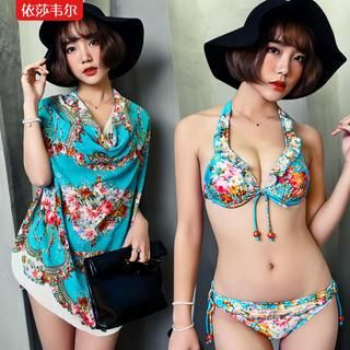 Little Dolphin Set: Floral Bikini + Cover-Up
