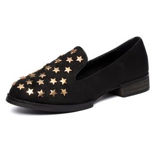 yeswalker Star-Studded Faux Suede Loafers
