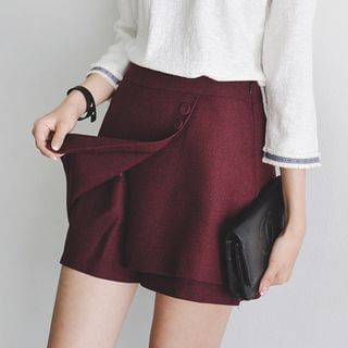 JUSTONE Inset Shorts Wrapped Mini Skirt