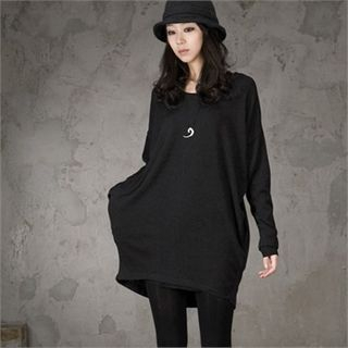 HALUMAYBE Dolman-Sleeve Mini T-Shirt Dress