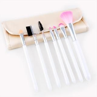 Magic Beauty Makeup Brush Set (Beige) 7 pcs + bag