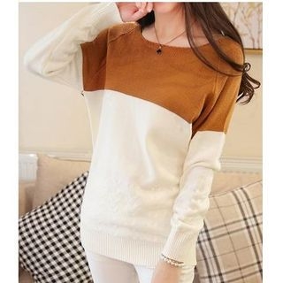 Soft Luxe Two-tone Long Knit Top