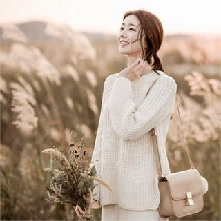 Attrangs Raglan-Sleeve Wool Blend Sweater