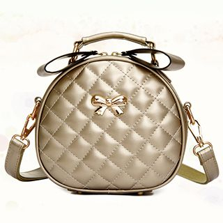 BeiBaoBao Bow-Accent Quilted Cross Bag