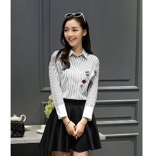 Romantica Long-Sleeve Striped Shirt