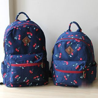 Ms Bean Cherry Print Lightweight Backpack