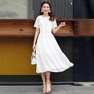 Romantica Short-Sleeve Paneled Dress
