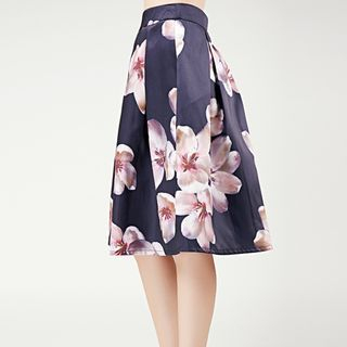 Fumiko Floral Print Pleated Skirt