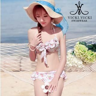 Vicki Vicki Set: Floral Ruffle Bikini + Cover-Up Skirt