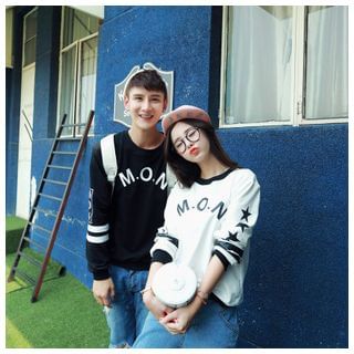 Simpair Lettering Couple Pullover