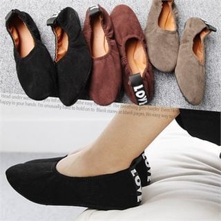 Reneve Lettering Faux-Suede Flats