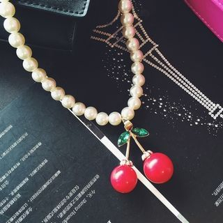 Seoul Young Cherry-Accent Beaded Necklace