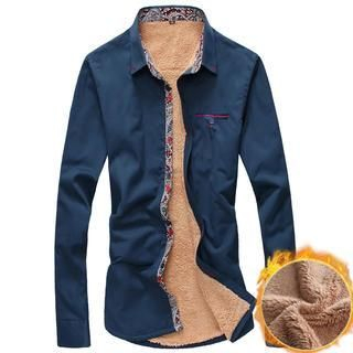 Alvicio Fleece-Lined Pattern-Trim Shirt
