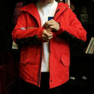 Mr. Cai Hooded Applique Padded Jacket