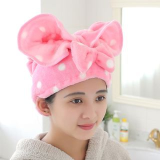 Lazy Corner Bow Accent Hair Drying Cap
