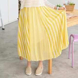 59 Seconds Striped Maxi Skirt
