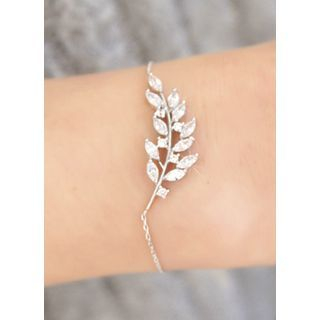 kitsch island Rhinestone Leaf Bracelet