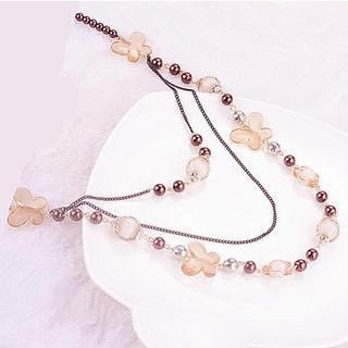 Best Jewellery Butterfly Beaded Layered Necklace