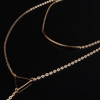 Seirios Triangle Double-Chain Necklace