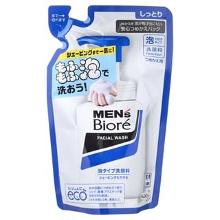 Kao - Men's Biore Foam Facial Wash Moist - 130ml Refill